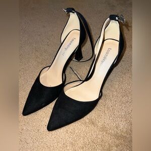 Black Velvet Pointed Close Toed Heels